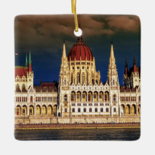 Ornement En Céramique Bâtiment hongrois du Parlement à Budapest, Hongrie