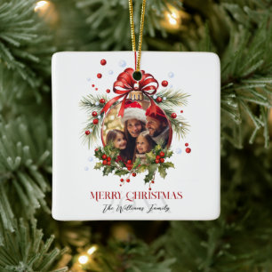 Ornement En Céramique Beau cadre de Noël Bauble Fêtes de famille