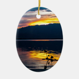 Ornement En Céramique Beau coucher de soleil paysage Pittoresque Art pho