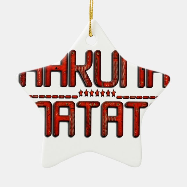 Ornement En Céramique Beau Extraordinaire Embossé Rouge Hakuna Matata Te (Devant)