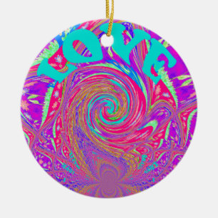 Ornement En Céramique Beau Extraordinaire Love Whirl Texte Art Imprimer