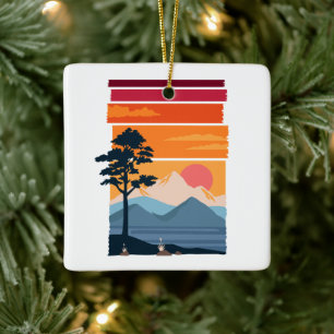 Ornement En Céramique Beauté de la nature de montagne au coucher du sole