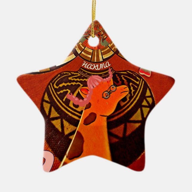 Ornement En Céramique Beautiful Amazing Giraffe love safari (Devant)