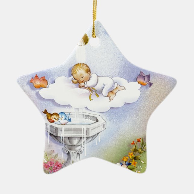 Ornement En Céramique Bébé de baptême de baptême (Devant)