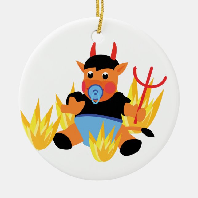 Ornement En Céramique bébé diable (Devant)