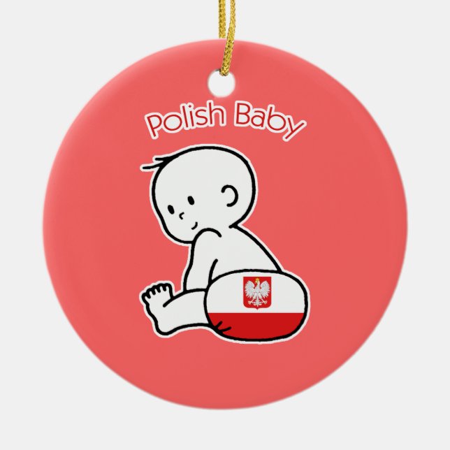Ornement En Céramique Bébé polonais (Devant)
