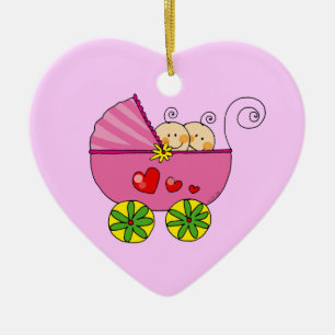 Ornement En Céramique Bébés jumeaux