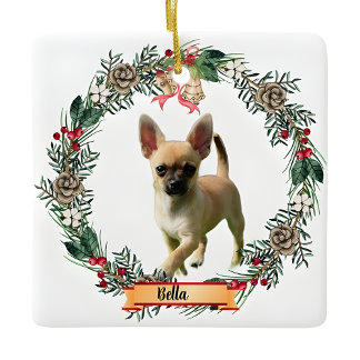 Ornement En Céramique Bella Chihuahua Dog Photo Personalized Ceramic 