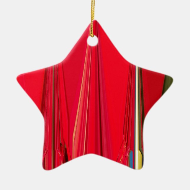 Ornement En Céramique Belle conception rouge (Devant)