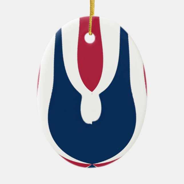 Ornement En Céramique Belle couleur rouge, blanc, bleu texture Abstraite (Devant)