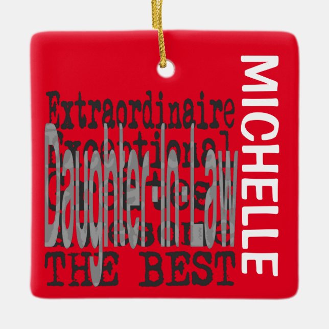 Ornement En Céramique Belle-Fille Extraordinaire PERSONNALISÉ (Devant)