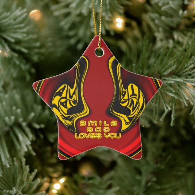 Ornement En Céramique Bénédiction d'en haut : L'Amour de Dieu Salutation (Arbre)