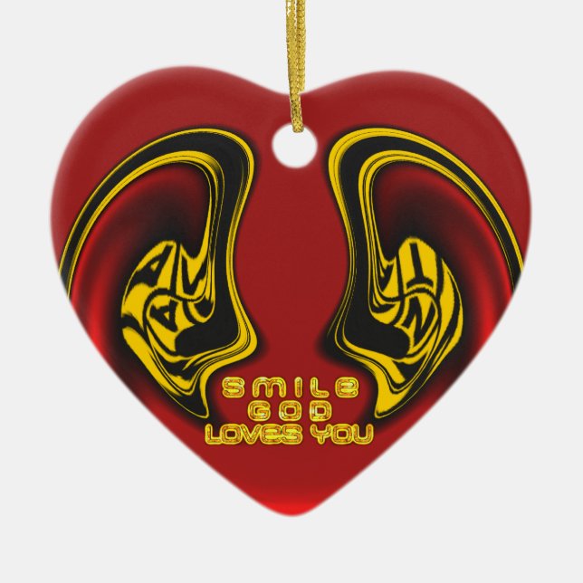 Ornement En Céramique Bénédiction d'en haut : L'Amour de Dieu Salutation (Devant)