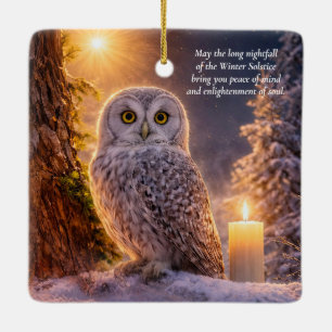 Ornement En Céramique Bénédiction du solstice d'hiver Bougie de beau hib