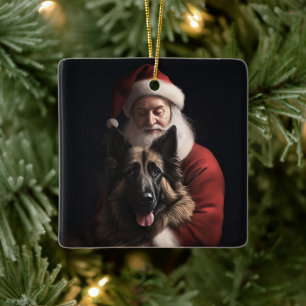 Ornement En Céramique Berger belge Saint-Nicolas Fête de Noël
