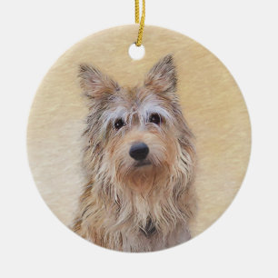 Ornement En Céramique Berger Picard Painting - Cute Original Dog Art