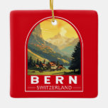 Ornement En Céramique Berne Suisse Travel Art Vintage<br><div class="desc">Conception de voyage vectoriel rétro Bern. Berne,  capitale de la Suisse,  est construite autour d’un ruisseau dans l’Aare.</div>