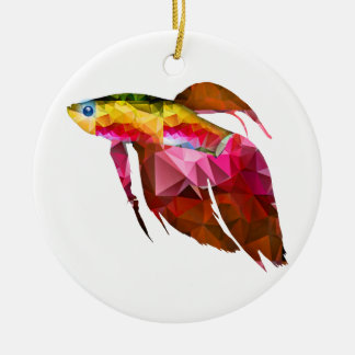 Ornement En Céramique Bêtas poissons pour le rose de mosaïque de