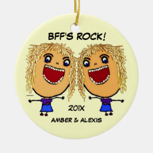 Ornement En Céramique BFF's Rock Cartoon