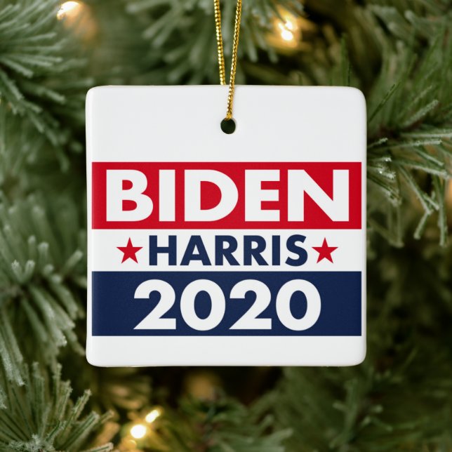 ORNEMENT EN CÉRAMIQUE BIDEN HARRIS 2020 (Arbre)