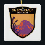 Ornement En Céramique Big Bend Ranch State Park Texas Vintage<br><div class="desc">Design artistique du parc d'état de Big Bend Ranch. C'est le plus grand parc d'état du Texas.</div>