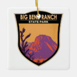 Ornement En Céramique Big Bend Ranch State Park Texas Vintage<br><div class="desc">Design artistique du parc d'état de Big Bend Ranch. C'est le plus grand parc d'état du Texas.</div>