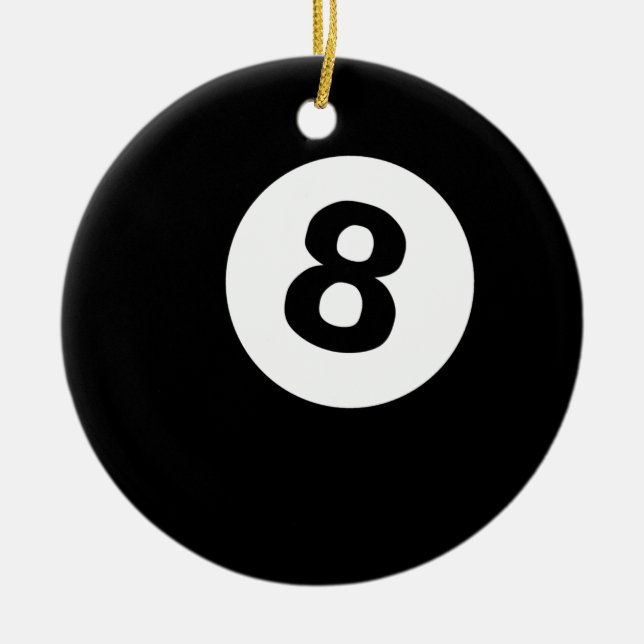 Ornement En Céramique billiard de huit (Devant)
