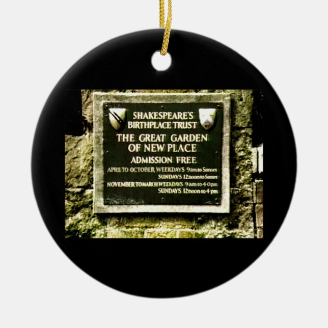 Ornement En Céramique BIR 1986 de Stratford-sur-Avon Angleterre (Devant)