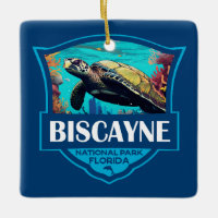 Biscayne National Park Turtle Illustration Retro