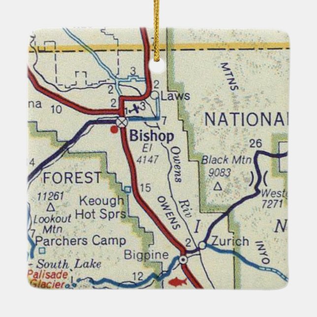 Ornement En Céramique Bishop CA et Keough Hot Springs (Dos)