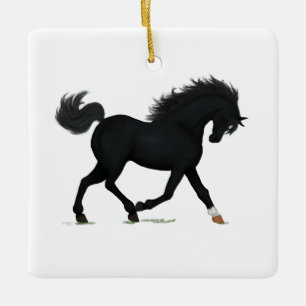 Ornement En Céramique Black Beauty Personalized Christmas Horse Pony Cer