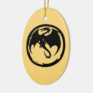Ornement en céramique Black Dragon Gold