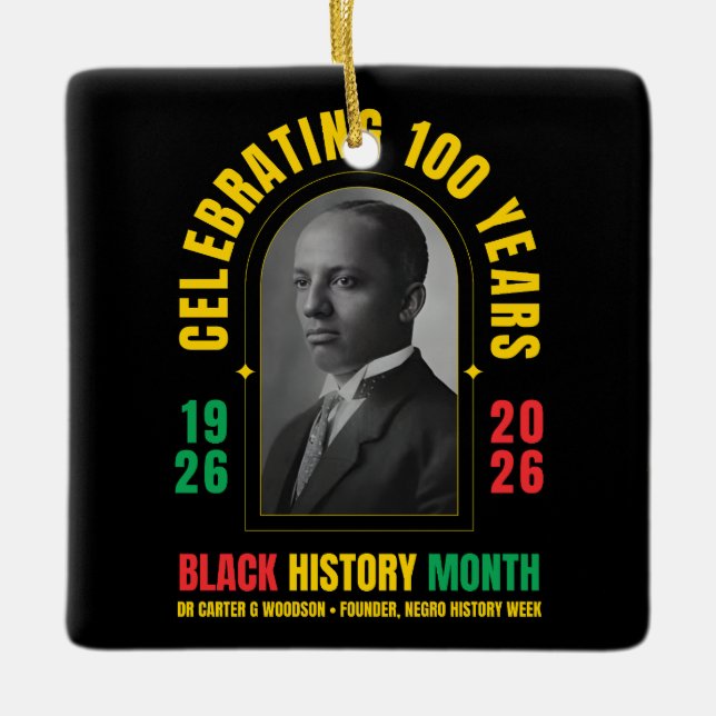 Ornement En Céramique BLACK HISTORY MONTH CENTENNIAL 100 Years BHM (Devant)