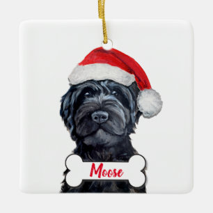 Ornement En Céramique Black Labradoodle / Black Goldendoodle Ceramic Orn