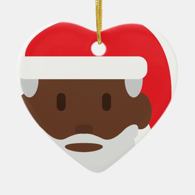 Ornement En Céramique black santa claus emoji (Devant)