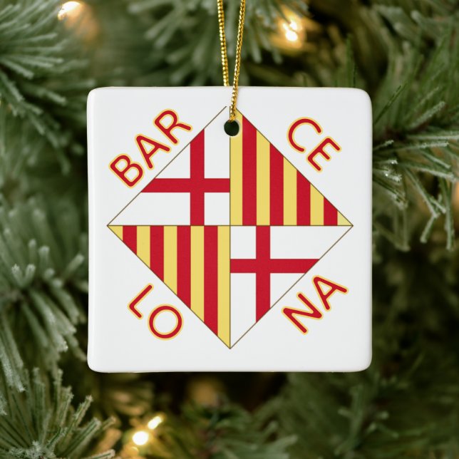 Ornement En Céramique Blason de Barcelone (Arbre)