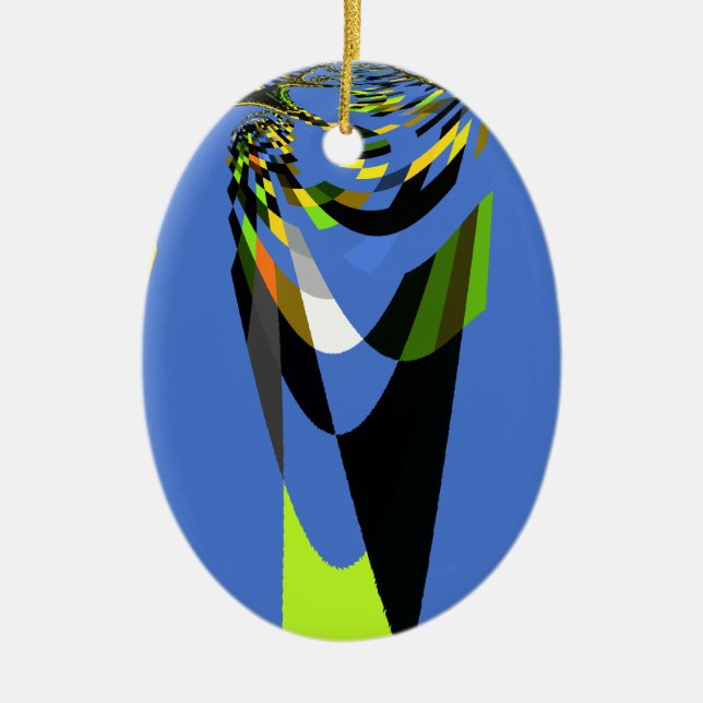 Ornement En Céramique Bleu Africain Tribal Motif Motif Art Imprimer (Devant)