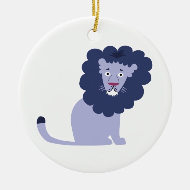 Ornement En Céramique Bleu bleu de lion (Devant)