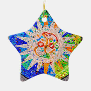 Ornement En Céramique Bleu de détail de Gaudi