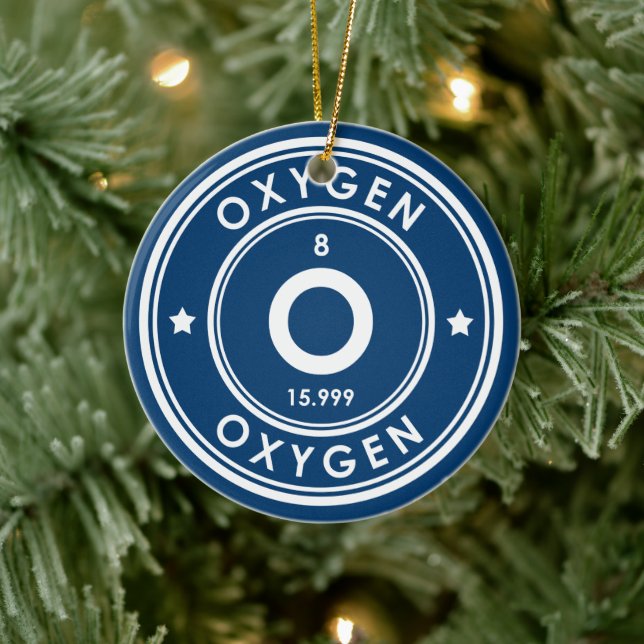 Ornement en céramique bleue d'élément d'oxygène (Arbre)