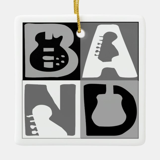 Ornement En Céramique Blocs de bande bleu (Devant)