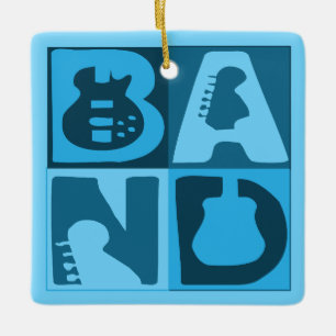 Ornement En Céramique Blocs de bande bleu