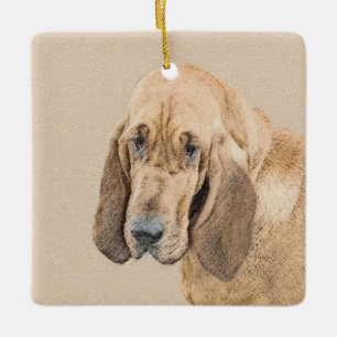 Ornement En Céramique Bloodhound Painting - Cute Original Dog Art