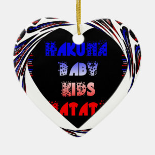 Ornement En Céramique Blue Black Hakuna Matata Baby Kids Design.png