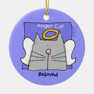 Ornement En Céramique Blue Cat Angel Personnaliser