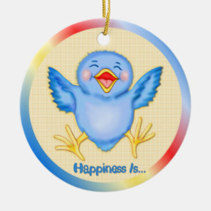 Ornement En Céramique Bluebird de bonheur