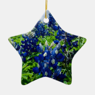 Ornement En Céramique Bluebonnets Blue Floral Texas Texan Elegant