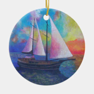 Ornement En Céramique Bodrum Turquoise Coast Gulet Cruise