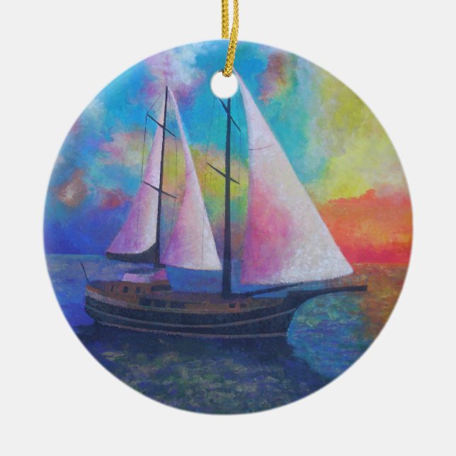 Ornement En Céramique Bodrum Turquoise Coast Gulet Cruise (Devant)