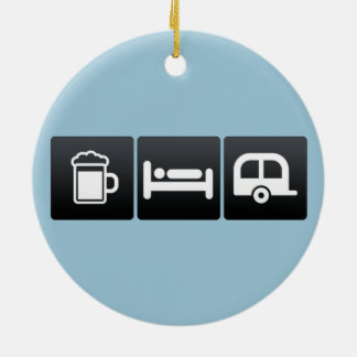 Ornement En Céramique Boisson, sommeil et campeurs